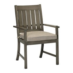 Summer Classics - Summer Classics Set Of 2, Croquet Arm Chair, Linen Dove Cushion - Outdoor Dining Chairs