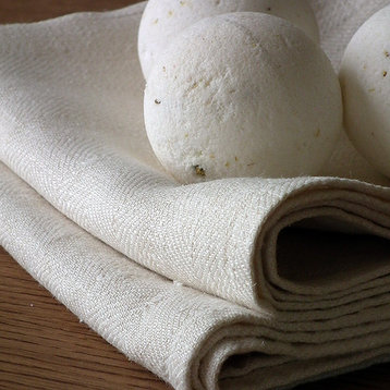 Linen Prewashed Lara Hand Towels, Set of 2, Cream, 42x70cm
