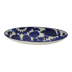 Le Souk Ceramique - Extra Large Stoneware Oval Platter Jinane Design - Serving Dishes And Platters