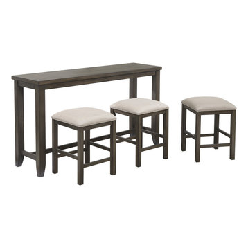 Sunset Trading Shades Of Gray 4 Piece Small Pub Table Set DLU-EL6518-4PC