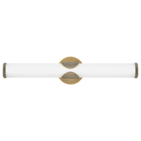 Hinkley Femi 22.5" Large LED Bath Vanity Light Lacquered Brass+Etched Opal Glass
