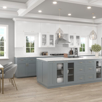 Gray and White Shaker RTA Cabinets