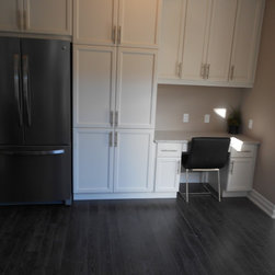 White Kitchen - Hardwood Flooring
