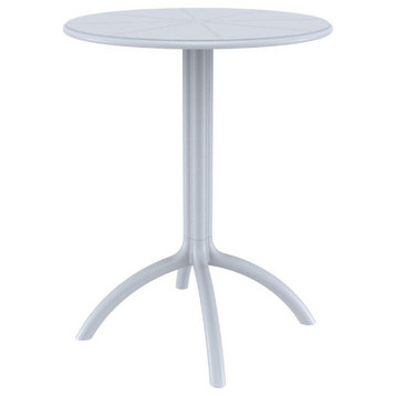 Octopus Round Bistro Table Silver Gray