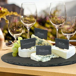 Epicureanist Slate Cheese Markers with Tray - Serving Trays