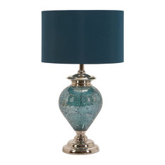 Handcrafted Metal Mosaic Blue Table Lamp
