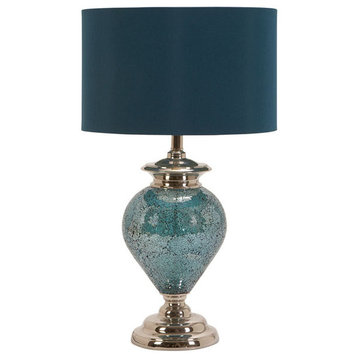Handcrafted Metal Mosaic Blue Table Lamp