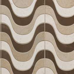 Tangent Ripple Mosaic Tile in Cafe - Mosaic Tile