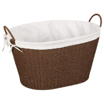 Paper Rope Woven Oval Laundry Basket