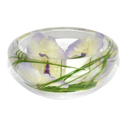 Lavender White Vanda Flower Bowl - Home Decor
