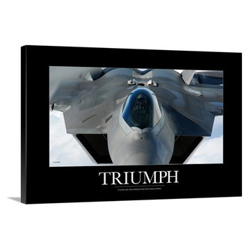 "Military Poster: An F-22 Raptor prepares for refueling" Canvas Art, 48"x32"x...