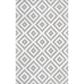 nuLOOM Hand-Tufted Geometric Tuscan Rug, Gray, 7'6"x9'6"