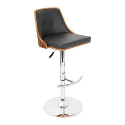 Nueva Bar Stool - WALNUT/BLACK - Bar Stools And Counter Stools