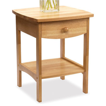 Winsome Wood Curved End Table/Night Stand With 1-Drawer