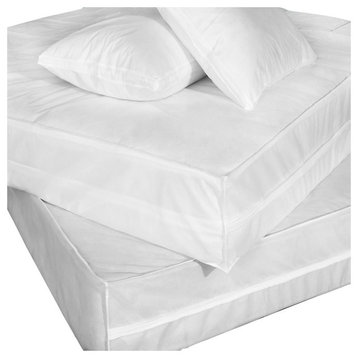 Permashield Antibacterial Extra Strong Complete Bed Protector Set, White, King