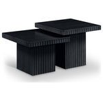 Meridian Furniture - Spencer Oak Veneer Coffee Table, Black, 15" and 18" H, 2 Piece - Indulge in the allure of the Black Oak Veneer Spencer Modular Coffee Table by Meridian Furniture. Its captivating design and luxurious Black Oak Veneer elevate any space with effortless elegance. Crafted with precision and durability in mind, this stunning piece becomes the focal point of gatherings, fostering moments of connection and warmth. Embrace sophistication and style with the Spencer Modular Coffee Table, a testament to exquisite taste and timeless beauty.