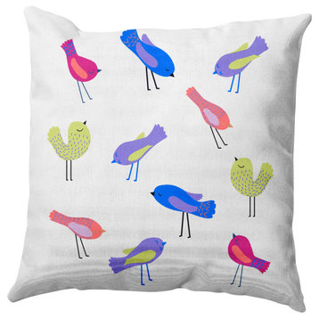 Tweets Decorative Throw Pillow, Purple, 26"x26"