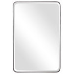 Uttermost - Uttermost Aramis Silver Mirror - This Iron Frame Is Finished In Lightly Distressed Silver Leaf Featuring Gracefully Curved Corners, And A Generous 1 1/4" Bevel. May Be Hung Horizontal Or Vertical.