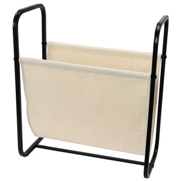 Household Essentials Canvas and Metal Log Holder or Magazine Rack