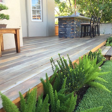 Outdoor Kitchen and Redwood Deck