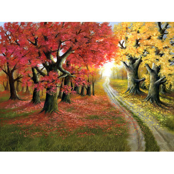 "Autumn Splendor" Canvas Painting by H. Hargrove, 16"x12"