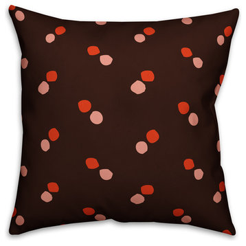 Polka Dots, Red and Pink Outdoor Throw Pillow, 20"x20"