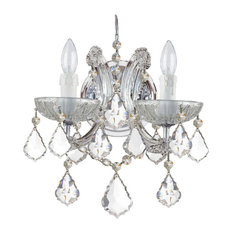 Maria Theresa 2 Light Clear Crystal Chrome Sconce