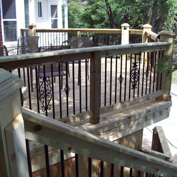 Pressure Treated deck with diamond dental molding & Diamond King Post,