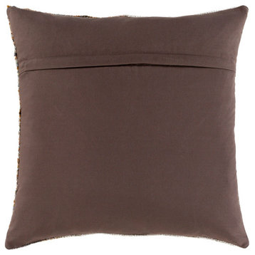 Vibe Pillow, Charcoal/Camel, 20"x20", Down Insert