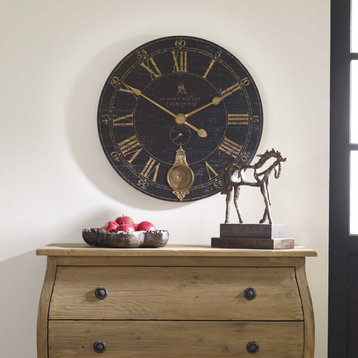 Uttermost 06030 Bond Street 30" Round Vintage London Wall Clock - Cast Brass