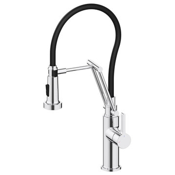 Engel Single Handle Pull Down Kitchen Faucet, Chrome
