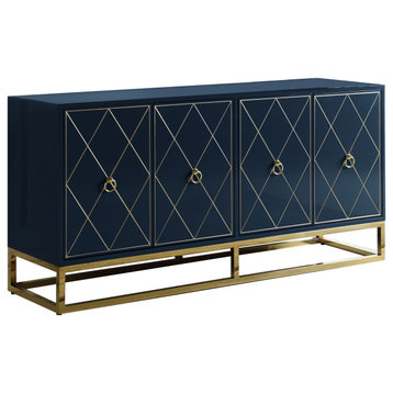 Senior Gold Plated Accent Sideboard, Navy Blue