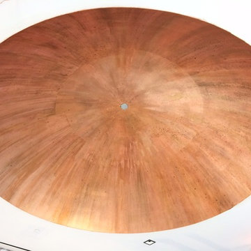 Antiqued copper leaf dome ceiling