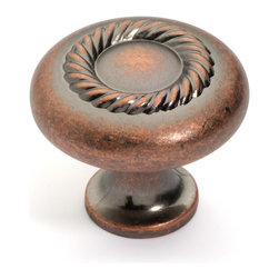 Dynasty Hardware - Super Saver K-5104 Rope Cabinet Knob, Antique Copper - Cabinet And Drawer Knobs