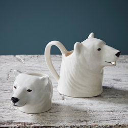 Hand Painted Polar Bear Jug and Egg Cup by Quail - Jugs