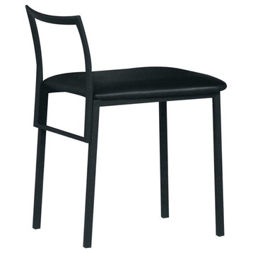 Metal and Upholstered Chair, Black