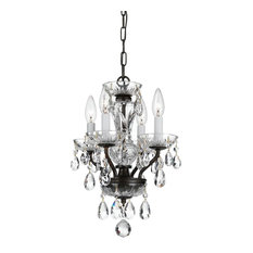 Crystorama Traditional Italian Crystal 4-Light Bronze Mini Chandelier