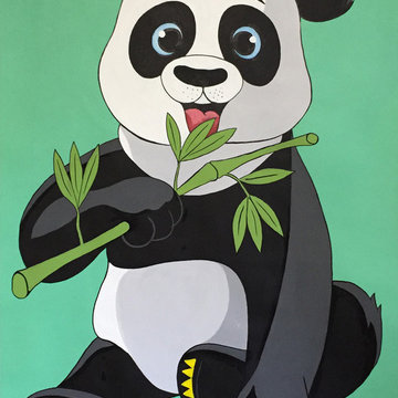 Panda Bear Mural for a Child's Room