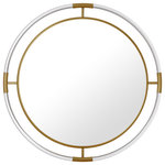 Meridian Furniture - Ghost Mirror, Acrylic/Brushed Gold, Round - Set the elegance bar high with the addition of this Ghost round mirror to your room. This sophisticated mirror is uber contemporary with its acrylic and brushed gold design that's nothing short of spectacular from all angles. The large size makes this Ghost mirror a fitting choice for the area above your bathroom sink or dressing area, or add it to a foyer or entryway wall to greet guests in refined style. The mirror comes with all mounting hardware needed for hanging.
