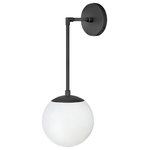 HInkley - Hinkley Warby Large Single Light Sconce, Black With White Glass - Add a mid-century modern design pop to a multitude of spaces with Warby. Tailor Warby to your personal style by modifying the length of the stems or choose to install sconces with the globe either up or down. Vintage style bulbs are recommended.