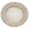 Round Rattan Charger Plate, White-Wash, Set of 2
