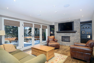 Inspiration for a contemporary living room remodel in Calgary