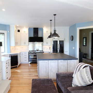 White and Gray Kitchen with Massive Storage Solutions