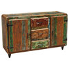 Roswell Rustic Reclaimed Wood 3 Drawer Sideboard Cabinet