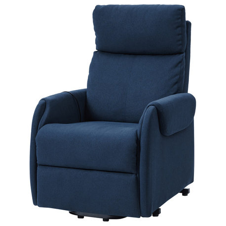 Upholstered Lift Assist Power Recliner Chair, Indigo
