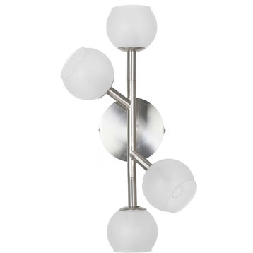 Tanglewood Wall Sconce - Satin Chrome, Frosted