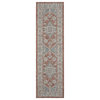 Kaleen Arelow Are01-53 Outdoor Rug, Paprika, Teal, Gray, White, 7'10"x7'10"