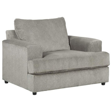 Modern Accent Chair, Oversized Cushioned Seat and Back With Sleek Arms, Gray