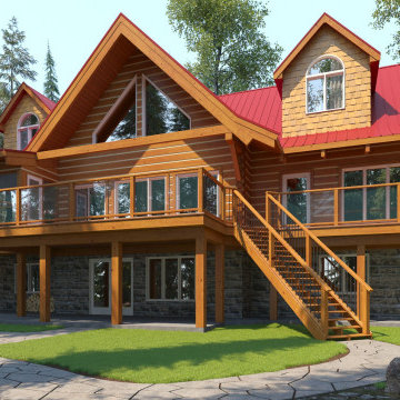 Log Home "Lot-5" in Canada, 3D Visualization.