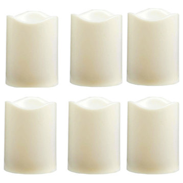 Set Of 6 Modern Led Candle w/ Battery D3x4"